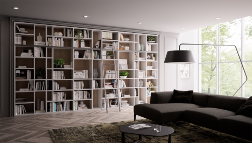 Soggiorni moderni - librerie a terra - Giessegi  - Living - mobili modulari - Pareti attrezzate - librerie componibili - arredo soggiorno - vicenza - arredamento