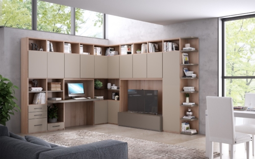 Soggiorni moderni - librerie a terra - Giessegi  - Living - mobili modulari - Pareti attrezzate - librerie componibili - arredo soggiorno - vicenza - arredamento