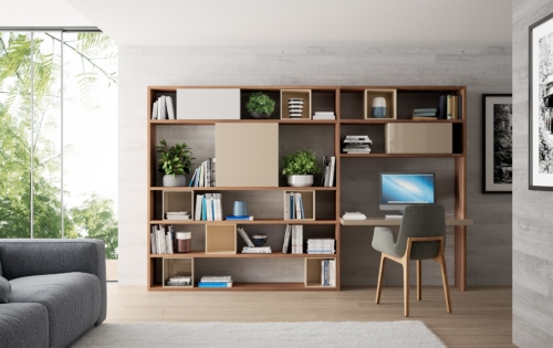 Soggiorni moderni - librerie a terra - Giessegi  - Living - mobili modulari - Pareti attrezzate - librerie componibili - arredo soggiorno - vicenza - arredamento