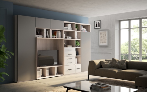 Soggiorni moderni - librerie a terra - Giessegi  - Living - mobili modulari - Pareti attrezzate - librerie componibili - arredo soggiorno - vicenza - arredamento