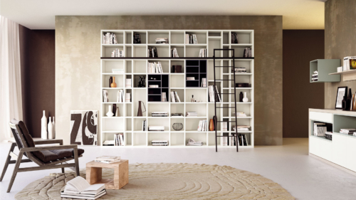 Soggiorni moderni - librerie a terra - Giessegi  - Living - mobili modulari - Pareti attrezzate - librerie componibili - arredo soggiorno - vicenza - arredamento