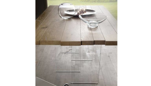 Tavolo legno - massiccio - massello - Woodheart - rovere - tavolo design - gambe vetro