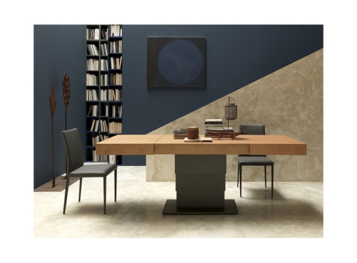 Tavolini trasformabili - Altacom - tavolo da pranzo - struttura centrale in acciaio - regolabile in altezza - laminato - legno - effetto malta - ceramica - Ares Fold 2 - tavolino salotto - tavolino pieghevole - tavolino da divano - tavolino allungabile - vicenza