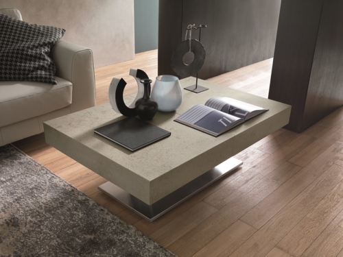 Tavolini trasformabili - Altacom - tavolo da pranzo - struttura centrale in acciaio - regolabile in altezza - laminato - legno - effetto malta - ceramica - Ares Mega - tavolino salotto - tavolino pieghevole - tavolino da divano - tavolino allungabile - vicenza