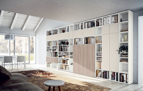 Living - modern furniture - bookcase - shelving systems  - Modern Library -  sideboards - shelves - TV panels - accessories