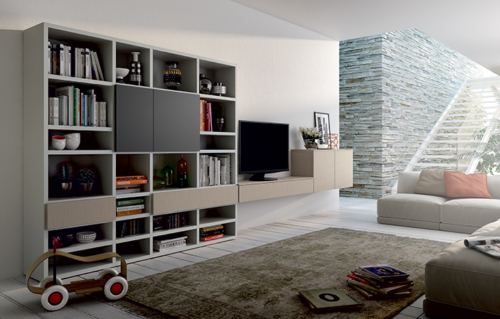 Living - modern furniture - bookcase - shelving systems  - Modern Library Furniture -  sideboards - shelves - TV panels - accessories