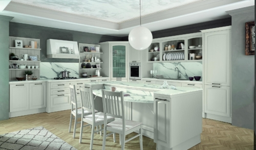 Cucine - Cucine classiche - cucine country - cucina stile shabby - Colombini casa - Mida - bianco