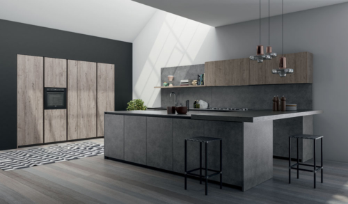Arredamento - Cucine moderne - cucina con gola - Gentili Group - Time Gola - cemento - legno