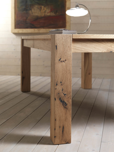 Tavoli - Pizzolato - Allungabile - Impiallaciato - Venezia gamba - tavolo legno massello - gambe vetro - tavolo legno grezzo