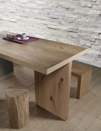 Top snack - Pizzolato - Allungabile - Impiallaciato - gamba in legno - banco colazione - tavolo legno massello - gambe vetro - tavolo legno grezzo