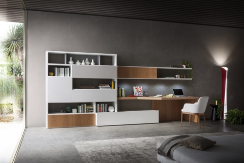 Arredamento - soggiorno moderno - Napol - mobili modulari - Pareti attrezzate - librerie componibili in legno - laccate - vicenza - arredo soggiorno - arredo moderno