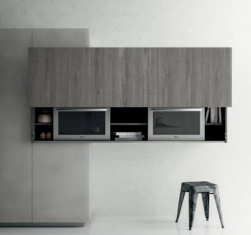 Cucine - Cucine moderne - cucina con gola - Gentili Group - Time gola - larice grey - fibra cemento silver - top acciaio inox