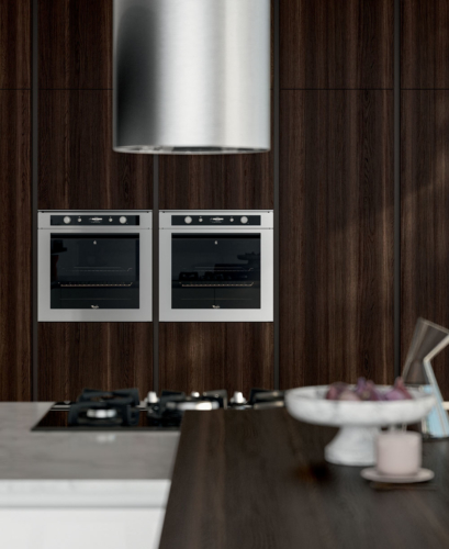 Cucine - Cucine moderne - cucina con gola - Gentili Group - Time gola - rovere termocotto - laccato bianco - gesso lucido - top marmo di carrara
